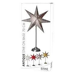STAR TRADING Gulvstjerne Antique, metall/papir, gull| Julebelysning|Dekorasjonsbelysning