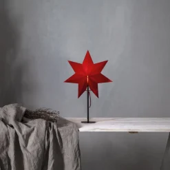 STAR TRADING Gulvstjerne Mixa, metall/papir svart/rød| Julebelysning