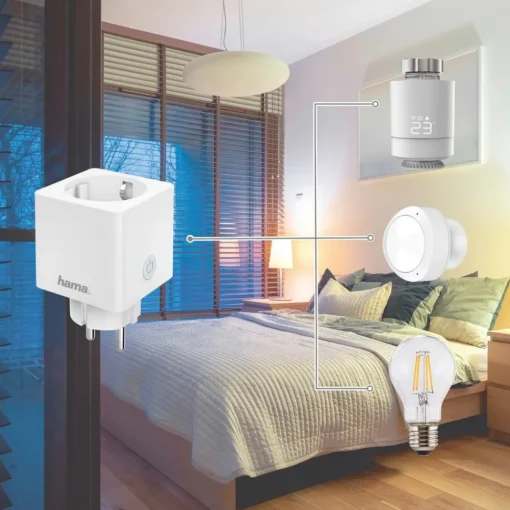 Hama Mini WLAN-stikkontakt strømmåler app-styring| Tilbehør