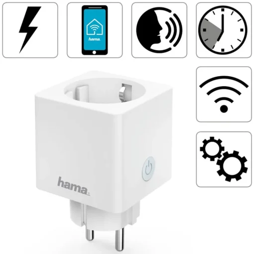 Hama Mini WLAN-stikkontakt strømmåler app-styring| Tilbehør
