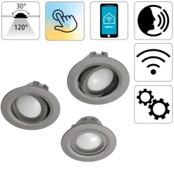 Hama WLAN innfelt spot app-styring CCT 3stk nikkel Clearance