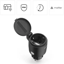 Hama WLAN stikkontakt Smart utendørs Matter 2 300 W IP44 svart Sale