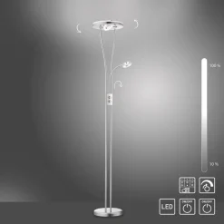 JUST LIGHT. GmbH Helia LED-gulvlampe med leselampe, stål Outlet