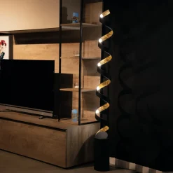 Eco-Light Helix LED-gulvlampe i svart-gull New