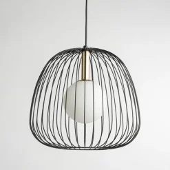 SIGMA Hengelampe Bell M, Ø 33 cm, 1 lyskilde, svart/gull/hvit| Pendellamper