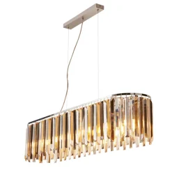 Searchlight Hengelampe Clarissa med krystallprismer, 100 cm Discount