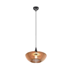 Trio Lighting Hengelampe Colino av trelameller, lyst tre Clearance