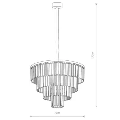 Nowodvorski Lighting Hengelampe Cristal, gjennomsiktig/svart, Ø 71 cm| Pendellamper