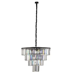 Nowodvorski Lighting Hengelampe Cristal, gjennomsiktig/svart, Ø 71 cm| Pendellamper