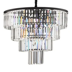 Nowodvorski Lighting Hengelampe Cristal, gjennomsiktig/svart, Ø 71 cm| Pendellamper