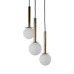 SIGMA Hengelampe Daisy, 3 lyskilder, gull/hvit/svart, glass| Pendellamper