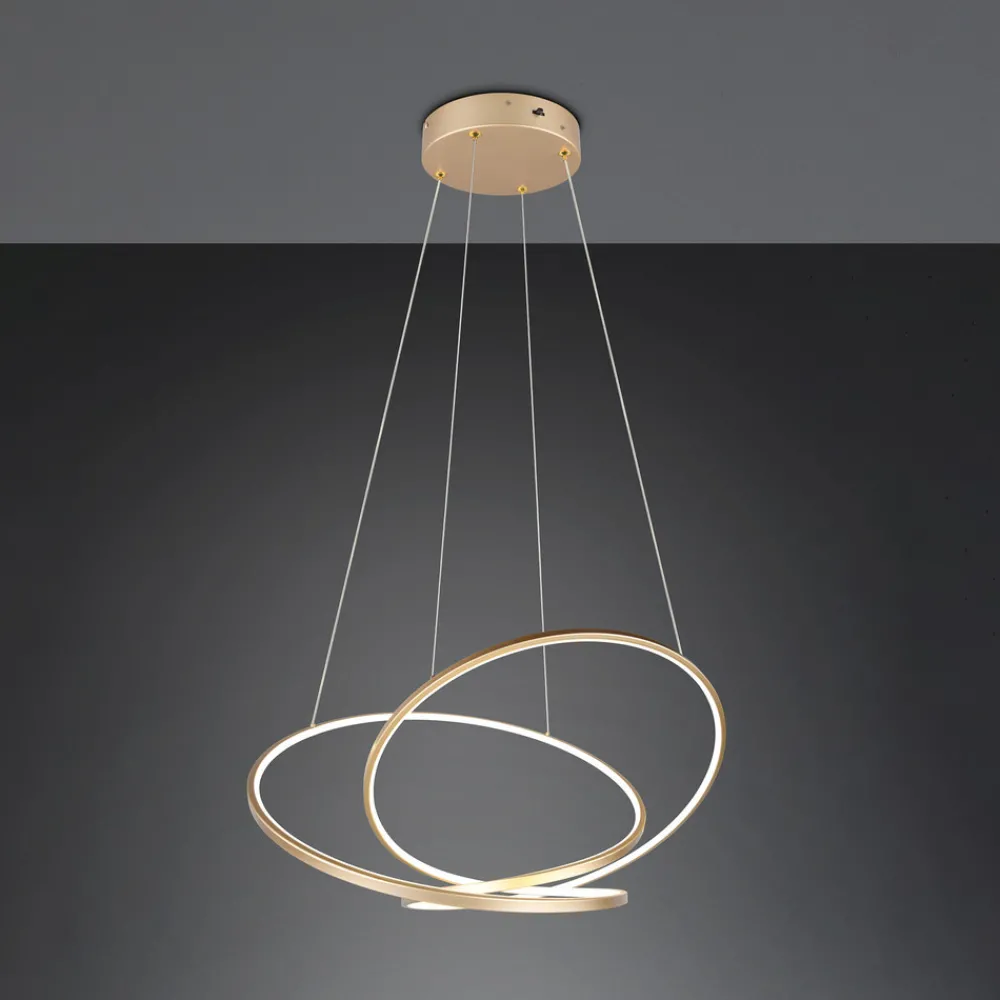 Trio Lighting Hengelampe Darvin lengde 84 cm, gullfarget, metall, CCT Sale