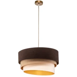 Duolla Hengelampe Devon, brun/beige/ecru/gull Ø45cm| Pendellamper