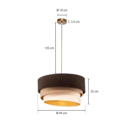 Duolla Hengelampe Devon, brun/beige/ecru/gull Ø45cm| Pendellamper