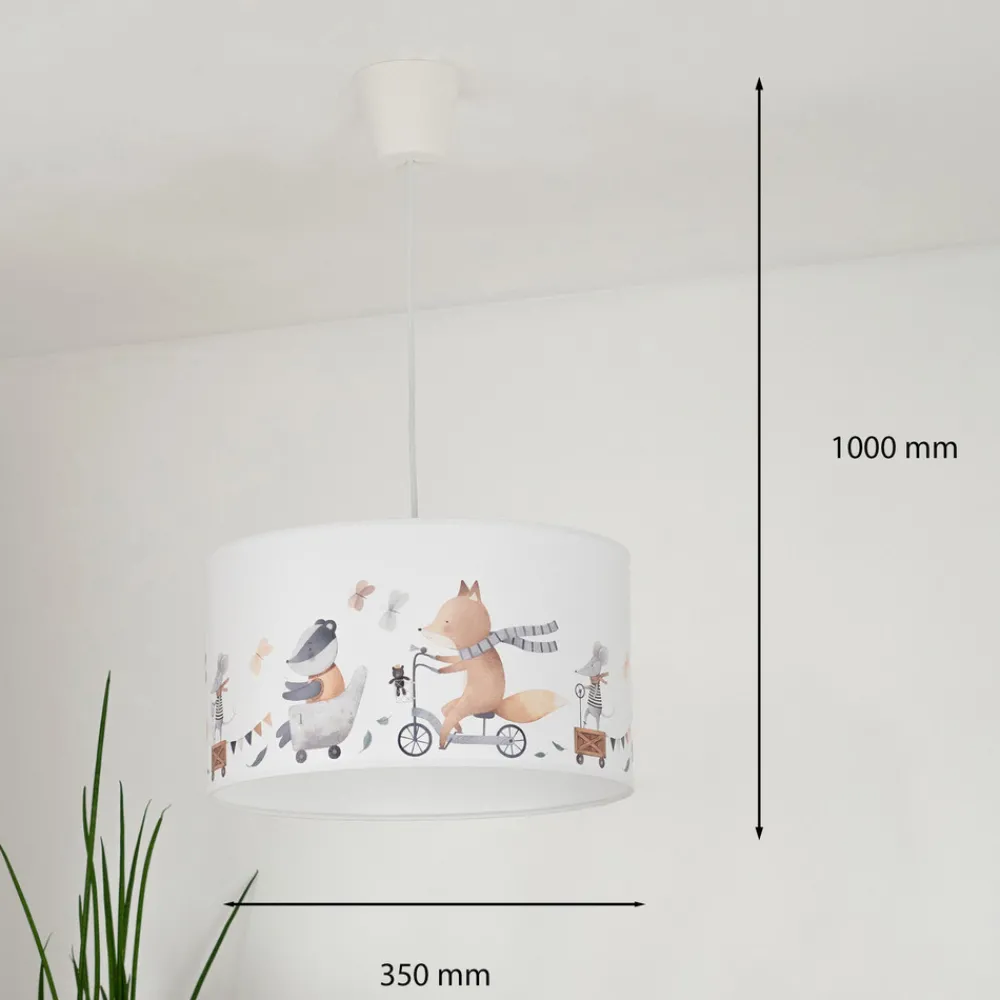 Duolla Hengelampe Ferdi Kids, tekstil, hvit, fargerik Clearance