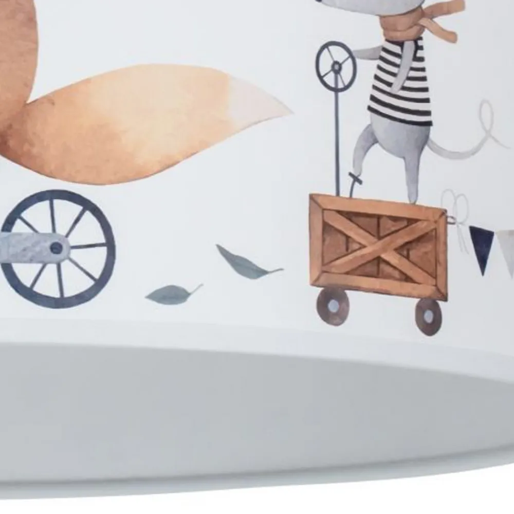 Duolla Hengelampe Ferdi Kids, tekstil, hvit, fargerik Clearance