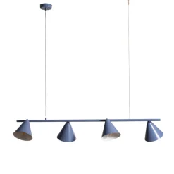 ALDEX Hengelampe Form 4, blå, metall, 4 lyskilder, kjegle, E27 New