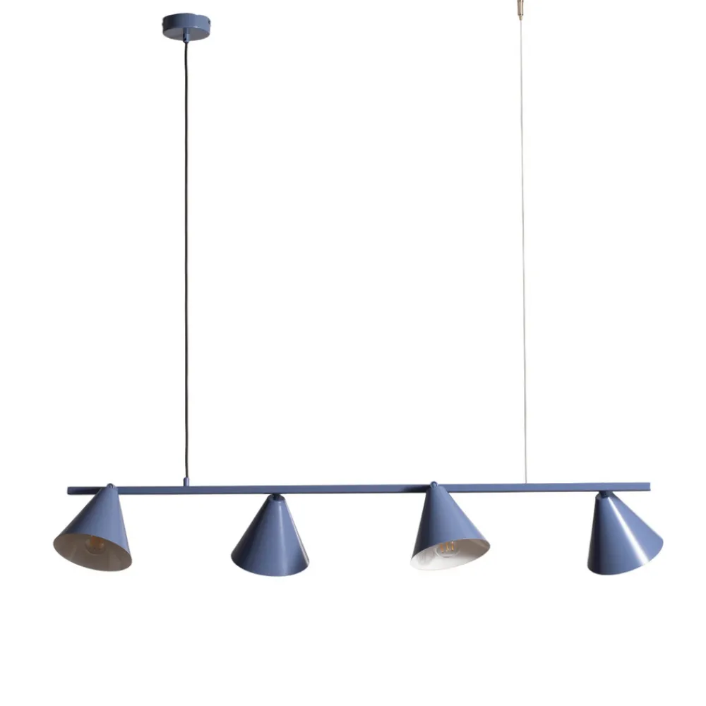 ALDEX Hengelampe Form 4, blå, metall, 4 lyskilder, kjegle, E27 New