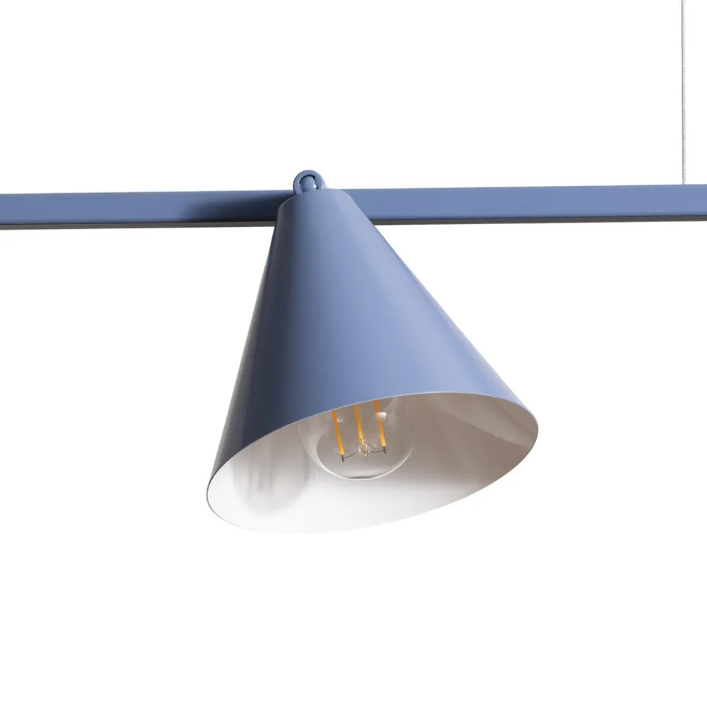 ALDEX Hengelampe Form 4, blå, metall, 4 lyskilder, kjegle, E27 New