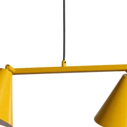 ALDEX Hengelampe Form 4, gul, metall, 4 lyskilder, kjegle, E27 Sale