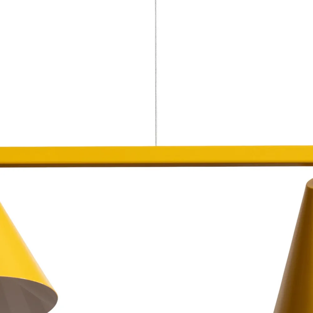 ALDEX Hengelampe Form 4, gul, metall, 4 lyskilder, kjegle, E27 Sale