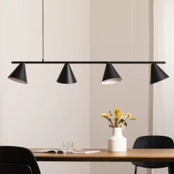 ALDEX Hengelampe Form 4, svart, metall, 4 lyskilder, kjegle, E27| Pendellamper