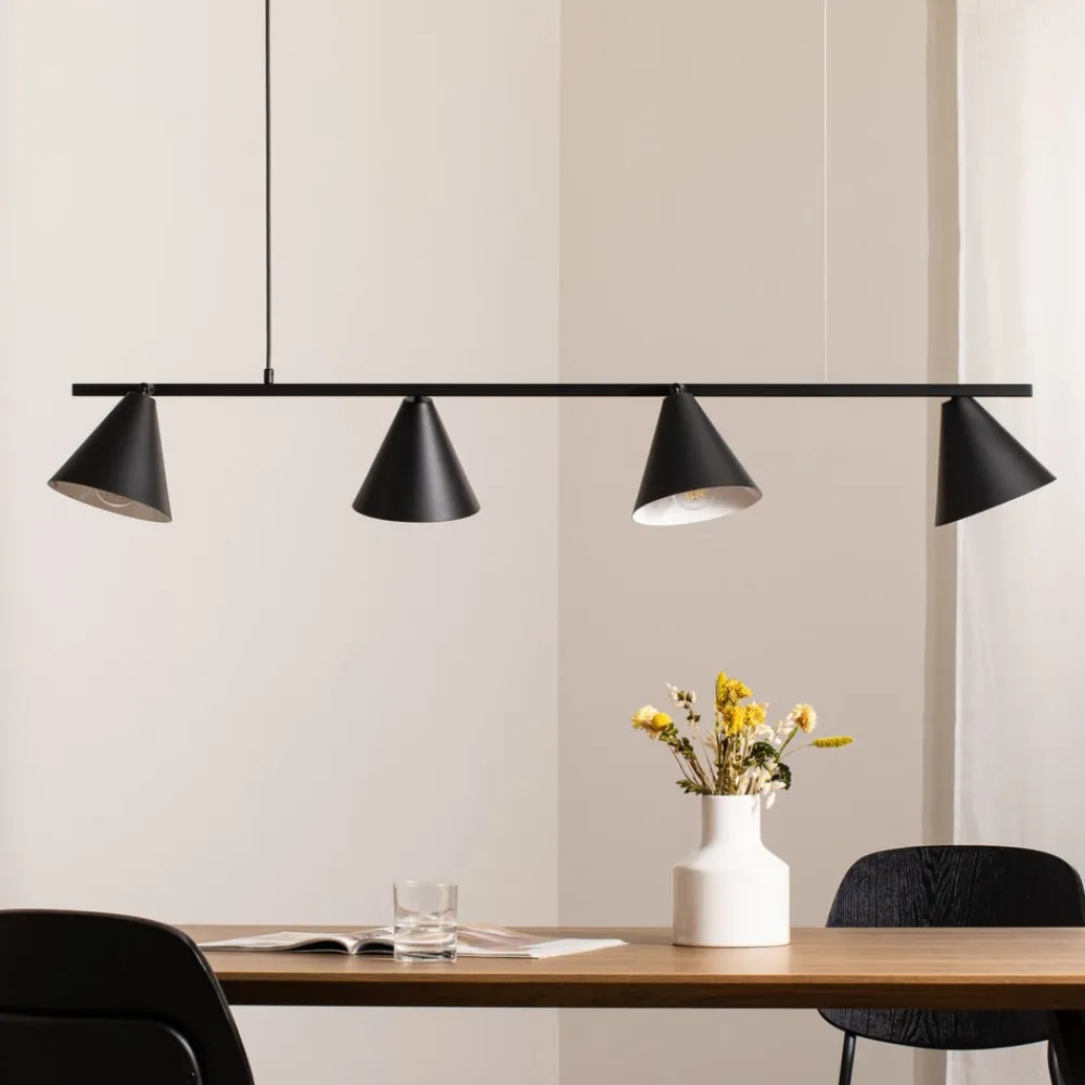 ALDEX Hengelampe Form 4, svart, metall, 4 lyskilder, kjegle, E27| Pendellamper