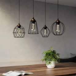 TK Lighting Hengelampe Galaxy med fire bur-skjermer| Pendellamper