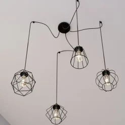 TK Lighting Hengelampe Galaxy med fire bur-skjermer| Pendellamper