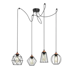 TK Lighting Hengelampe Galaxy med fire bur-skjermer| Pendellamper