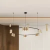 Eko-Light Hengelampe Genesis, aluminium, svart/gull, 15 x GU10, Ø 100 cm| Pendellamper