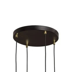 Euluna Hengelampe Glassy, 4 lyskilder, rund, svart/opal Clearance