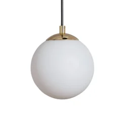 Euluna Hengelampe Glassy, 4 lyskilder, rund, svart/opal Clearance