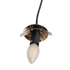 Euluna Hengelampe Glassy, 4 lyskilder, rund, svart/opal Clearance