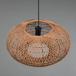 Trio Lighting Hengelampe Hedda av sisal og metall| Pendellamper