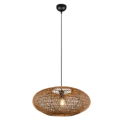 Trio Lighting Hengelampe Hedda av sisal og metall| Pendellamper