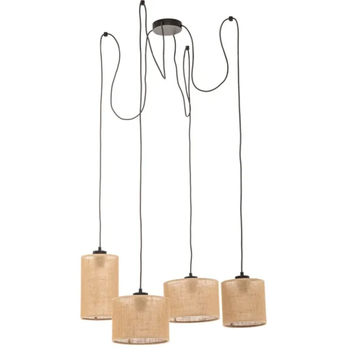 TK Lighting Hengelampe Juta, 4 lyskilder New