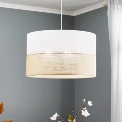 TK Lighting Hengelampe Linobianco med jute Outlet
