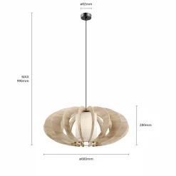 SIGMA Hengelampe Modern A L med trelameller, Ø 60 cm New