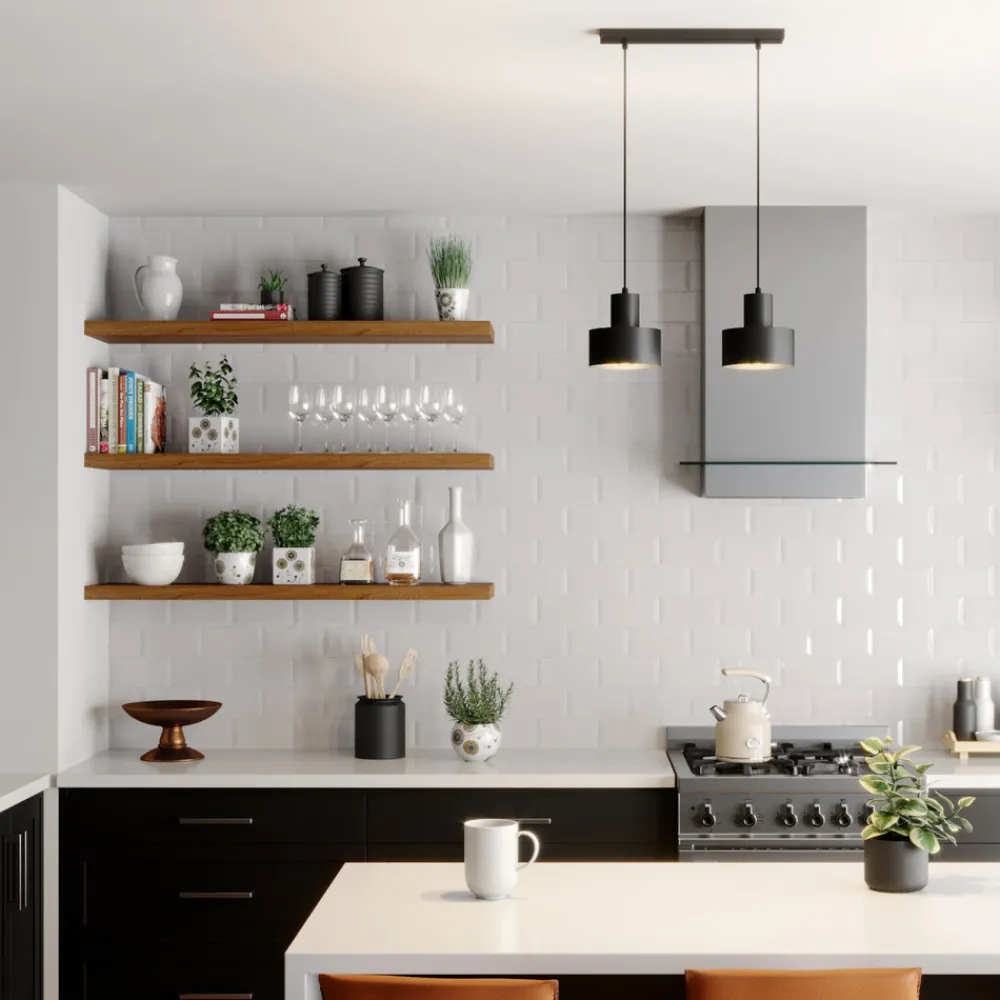 SIGMA Hengelampe Rif, lineær med 2 lyskilder, svart