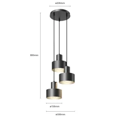 SIGMA Hengelampe Rif, rund med 3 lyskilder, svart New