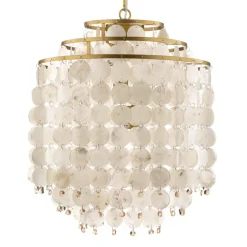 ONLI Hengelampe Ruben med skjerm av perlemorsskiver| Pendellamper