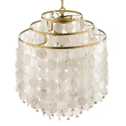 ONLI Hengelampe Ruben med skjerm av perlemorsskiver| Pendellamper