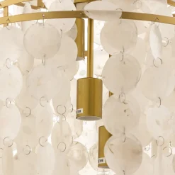 ONLI Hengelampe Ruben med skjerm av perlemorsskiver| Pendellamper