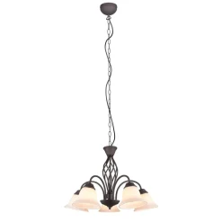 Trio Lighting Hengelampe Rustica, rustfarget, 5 lyskilder| Pendellamper