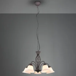 Trio Lighting Hengelampe Rustica, rustfarget, 5 lyskilder| Pendellamper