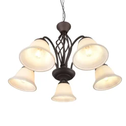 Trio Lighting Hengelampe Rustica, rustfarget, 5 lyskilder| Pendellamper