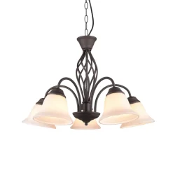 Trio Lighting Hengelampe Rustica, rustfarget, 5 lyskilder| Pendellamper