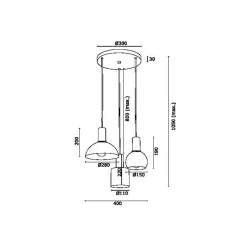 Argon Hengelampe Selma, 3 lyskilder, grønn Best