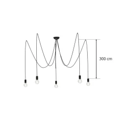 Nowodvorski Lighting Hengelampe Spider i svart, 5 lyskilder| Pendellamper